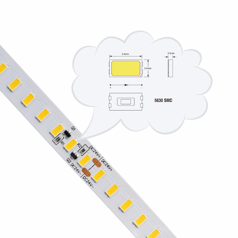 Ultra Efficiency 5630 128LEDs/M Flexible White LED Rope Light - DC24V Constant Current Smart LED Strip Ultra Efficiency 5630 128LEDs/M Flexible White LED Rope Light - DC24V Constant Current Smart LED Strip
